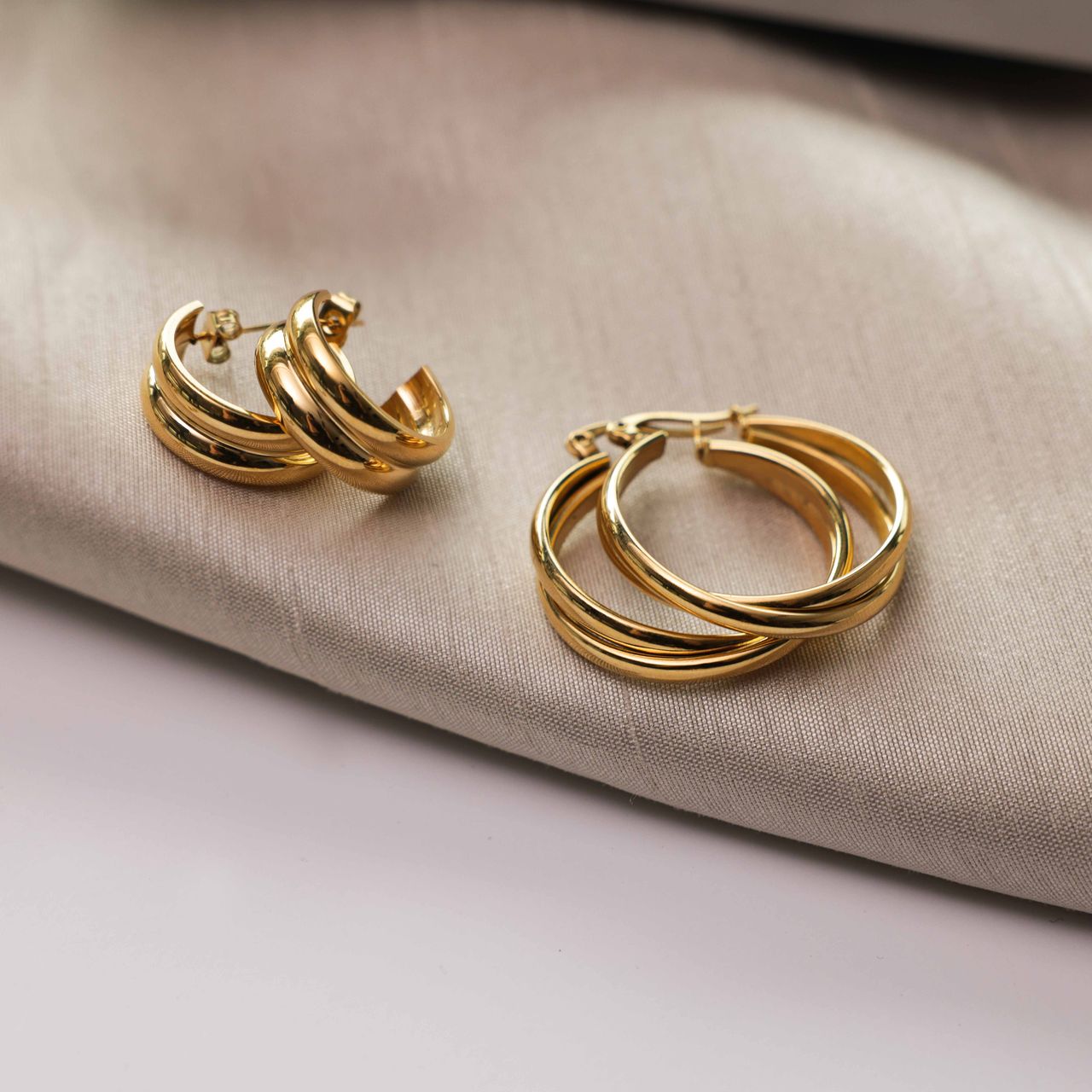 Ohrringe, Edelstahl, vergoldet (750 Gold), Zuria