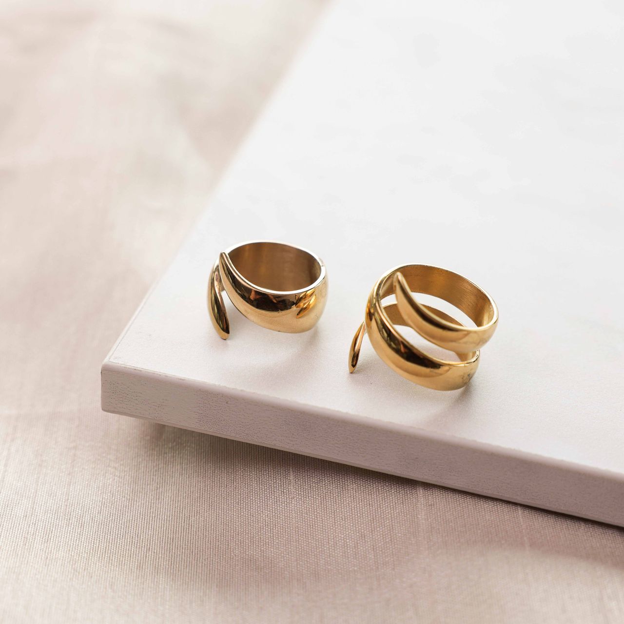 Gerecycleerd stainless steel 18 karaat goldplated ring rosamonde