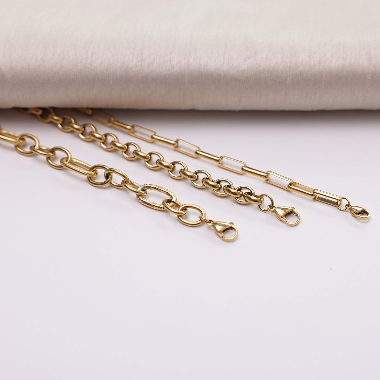 Gerecycleerd stainless steel 18 karaat goldplated armband cossette