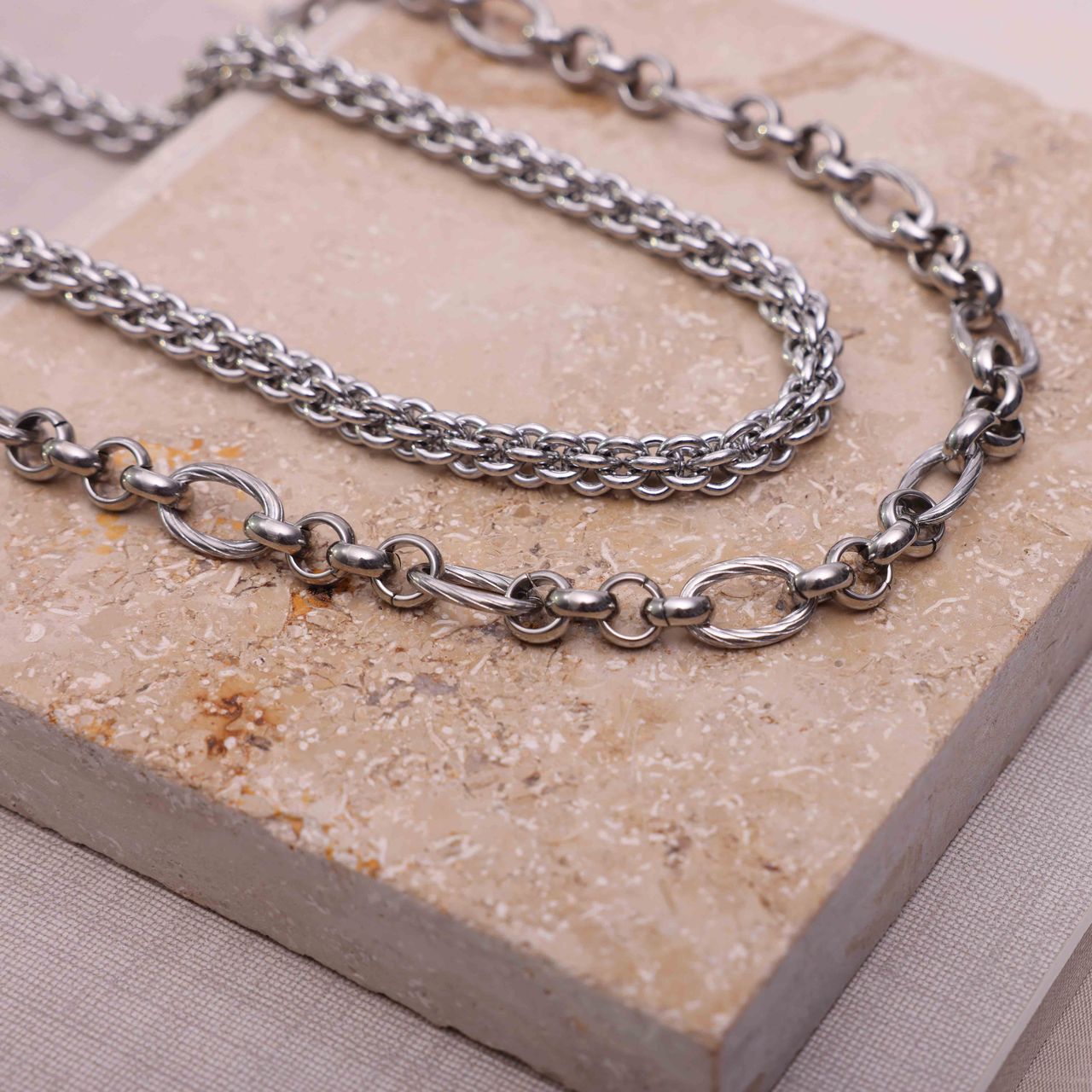 Camille gerecycled stainless steel ketting voor dames