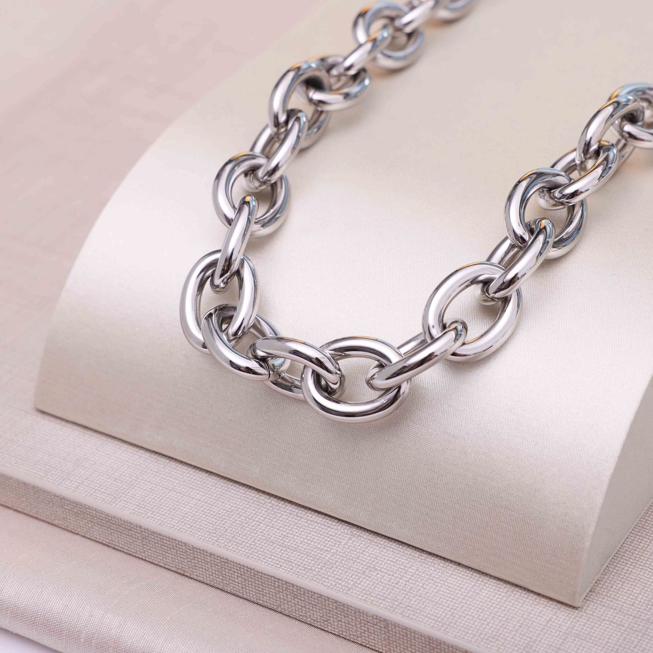 Gerecycleerd stainless steel ketting melina
