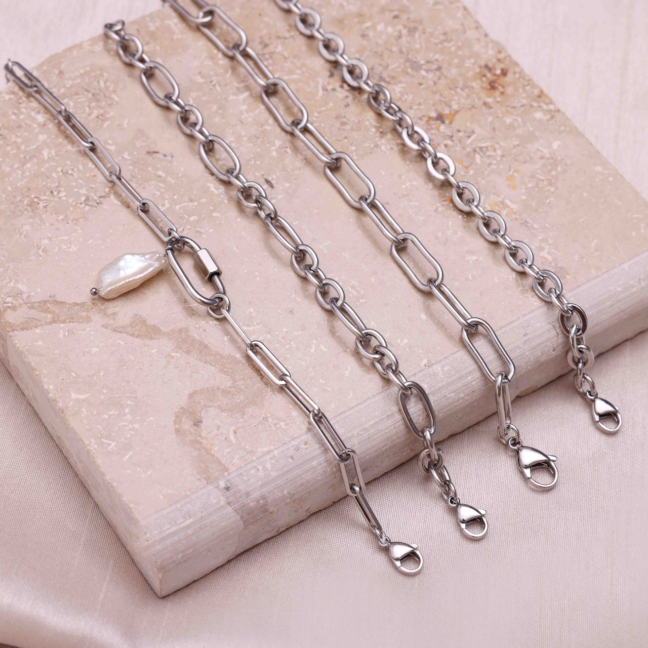 Gerecycleerd stainless steel armband modeste