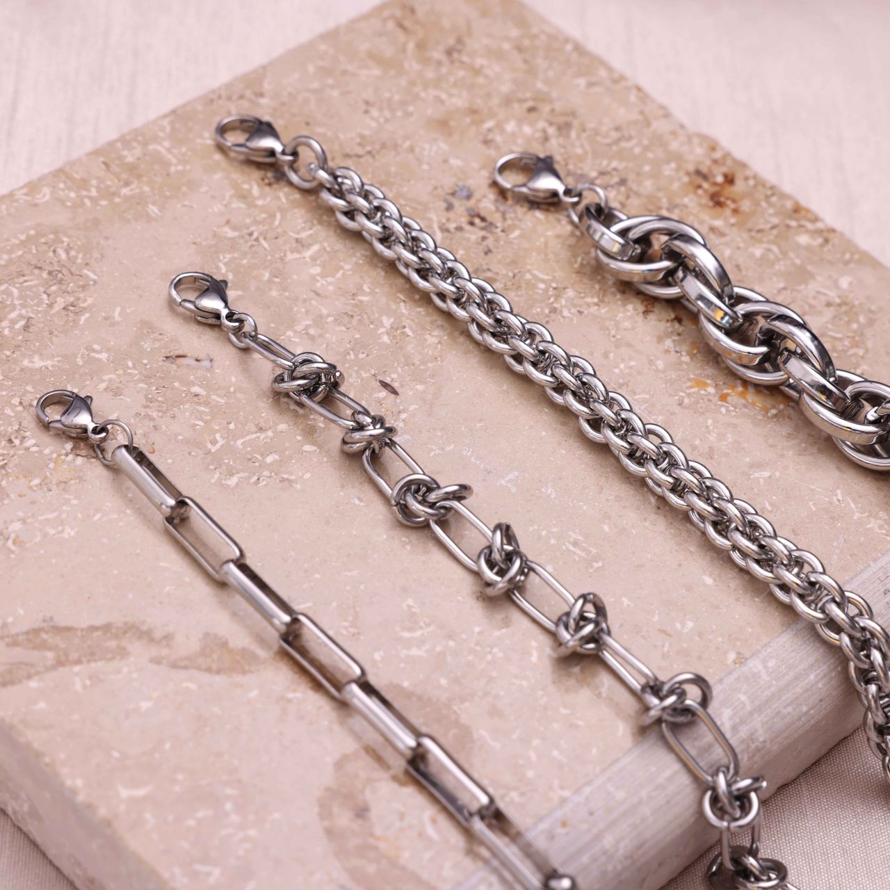 Gerecycleerd stainless steel armband gervaise