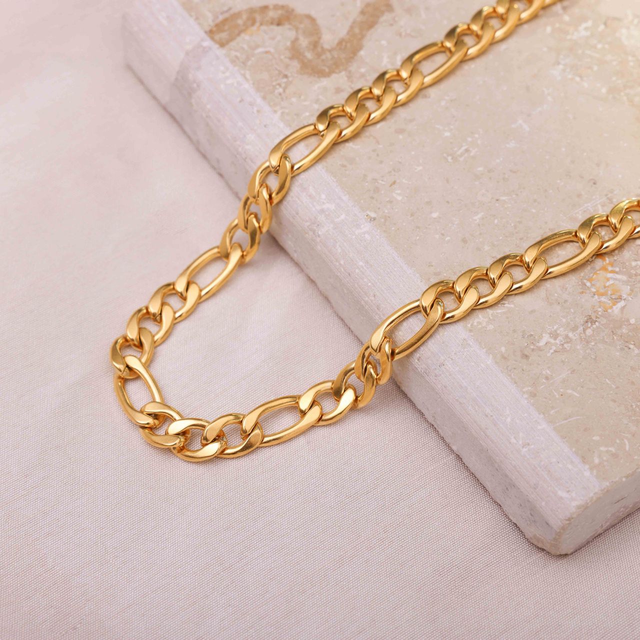 Stainless steel goldplated ketting voor dames