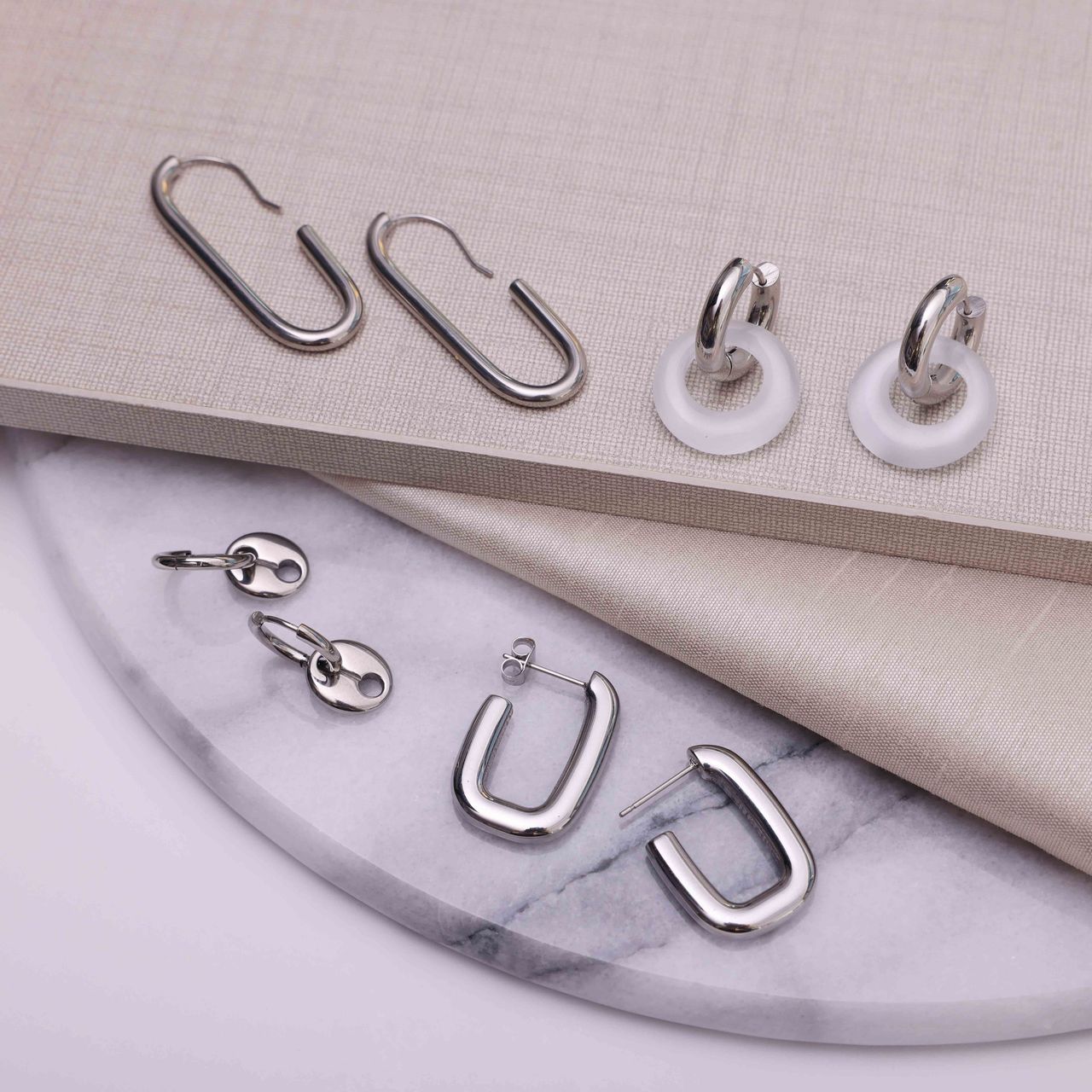 Camille stainless steel oorringen voor dames