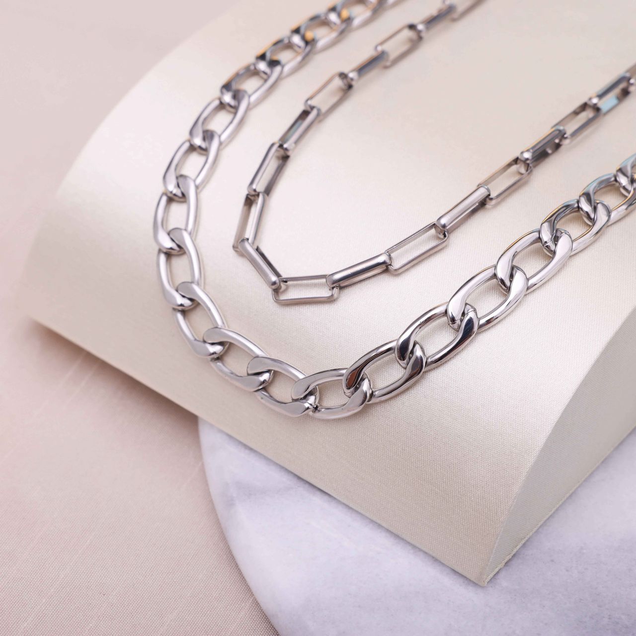 Stainless steel ketting Oriane