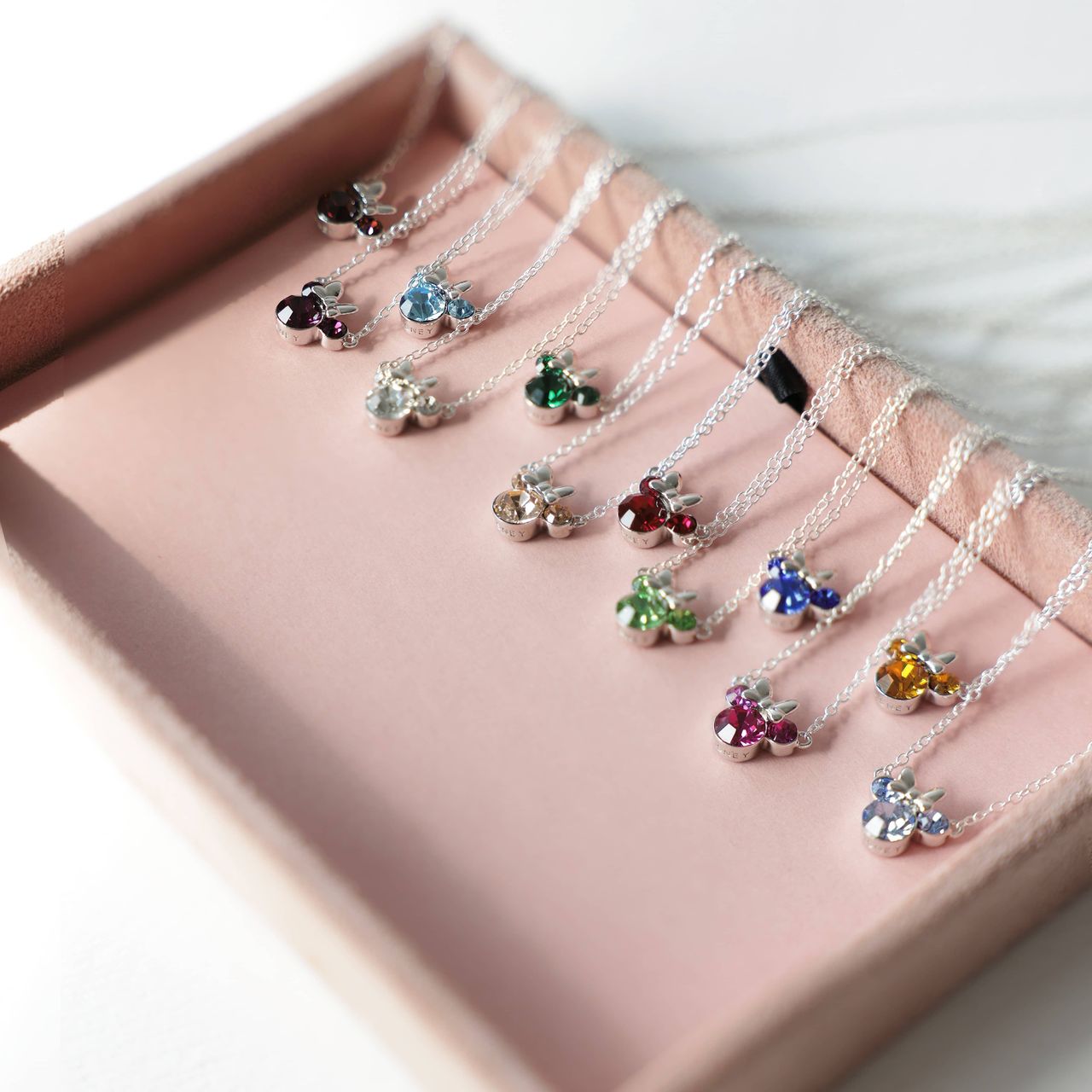 Zilveren Disney ketting geboortesteen