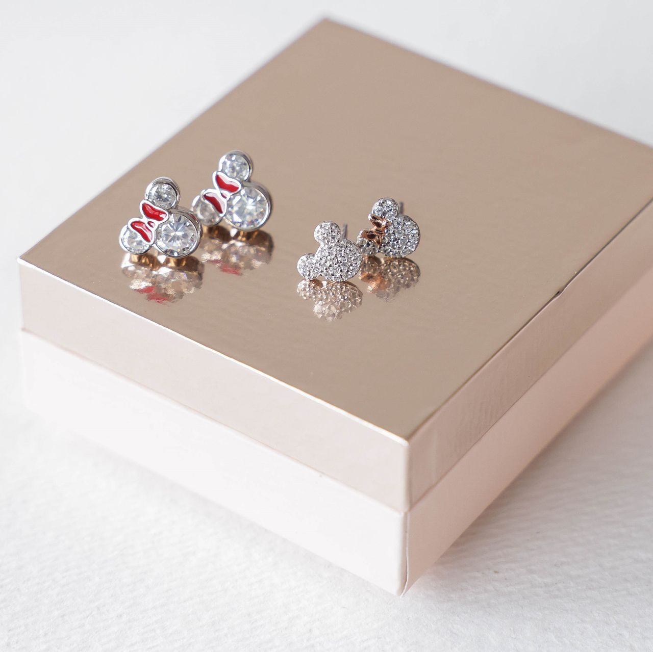 Disney Minnie Ohrringe, 925 Silber, Zirkonia