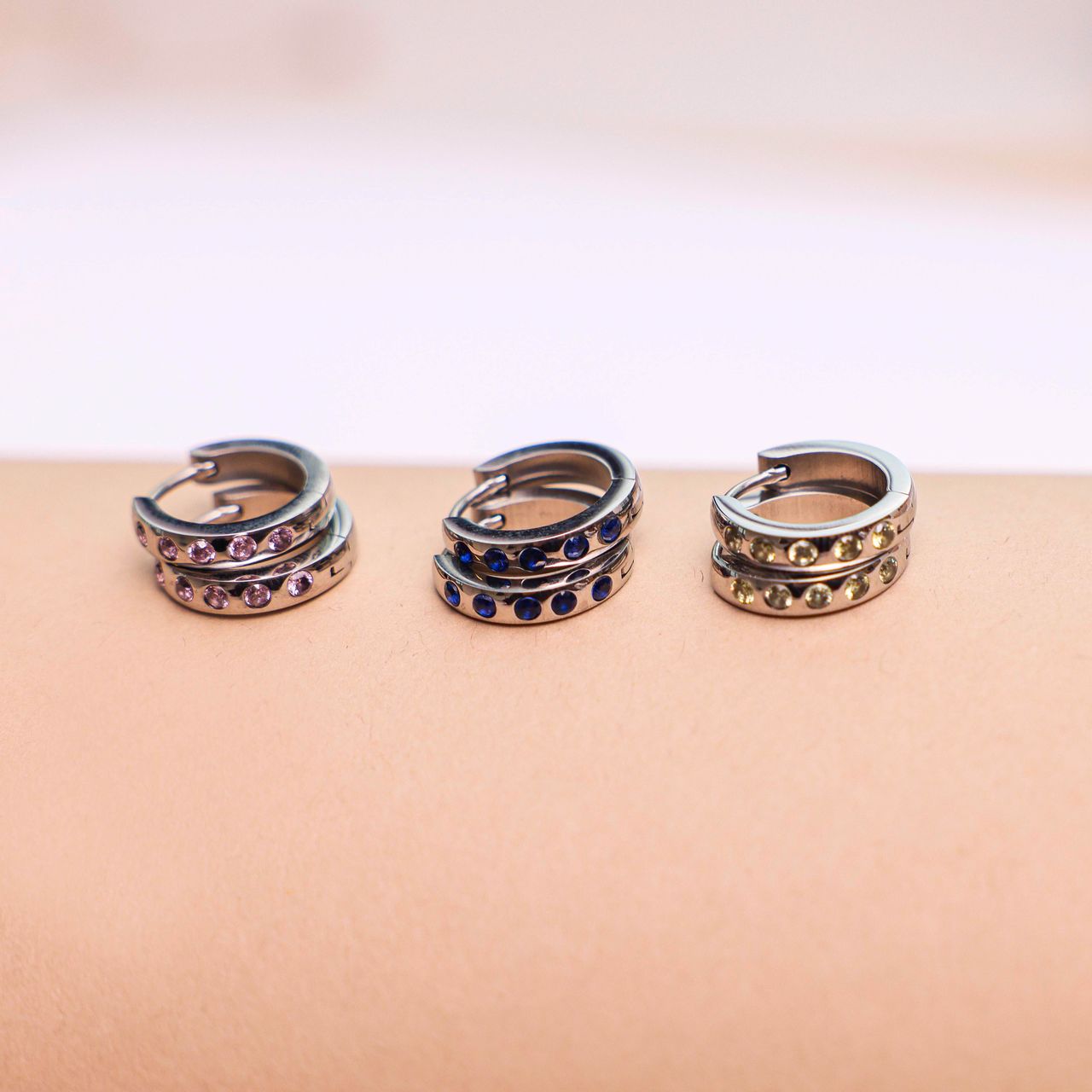 Stainless steel oorbellen geboortestenen