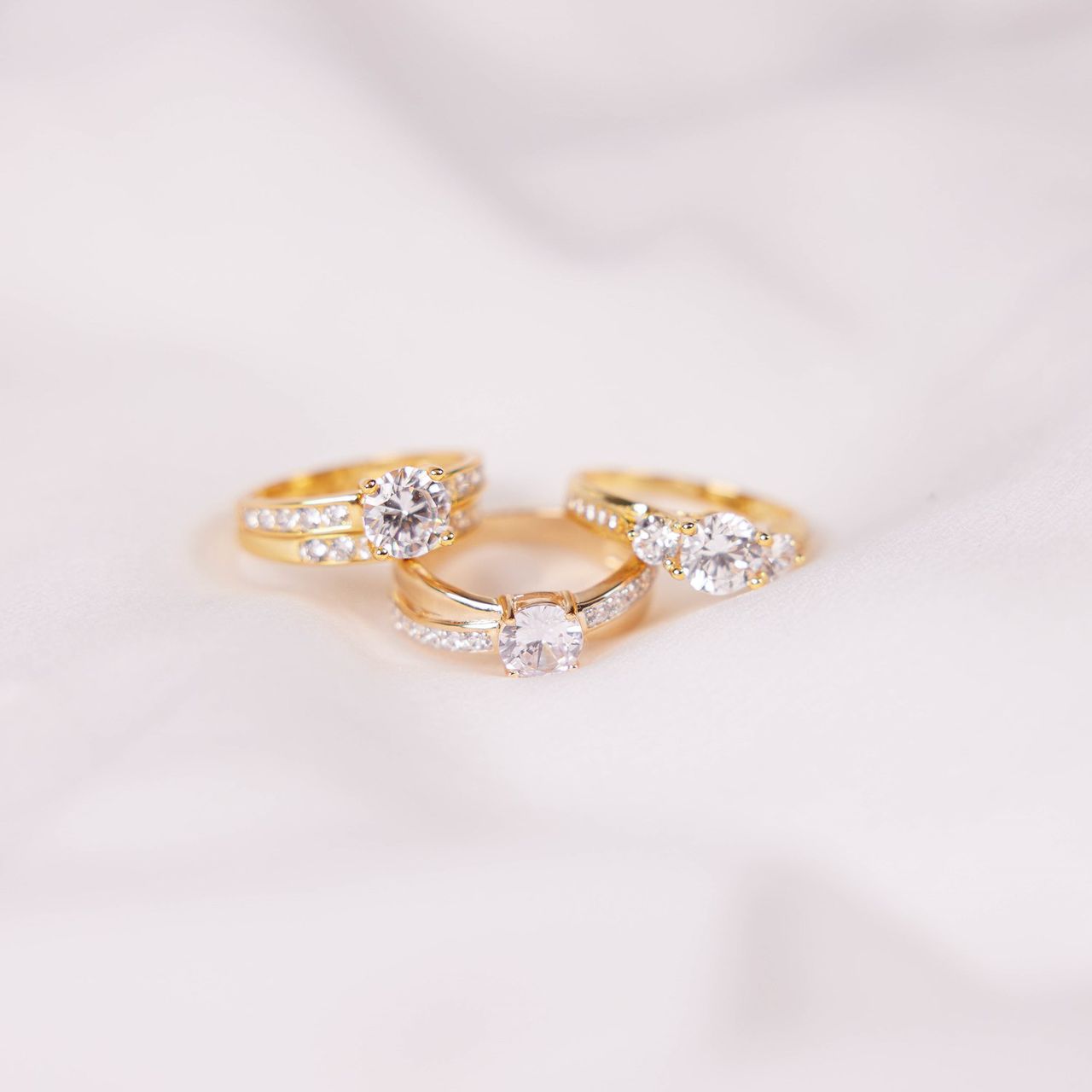 Ring, 925 Silber, vergoldet, mit Zirkonia