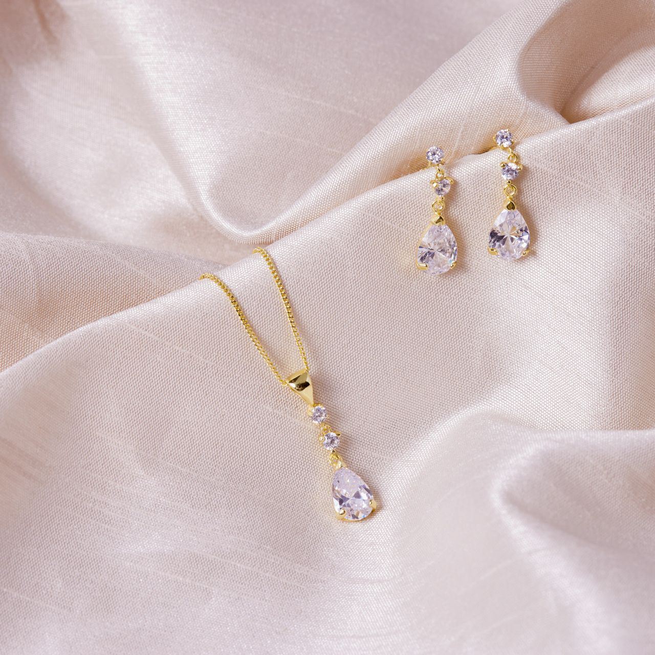Zilveren goldplated ketting met hanger met zirkonia voor dames