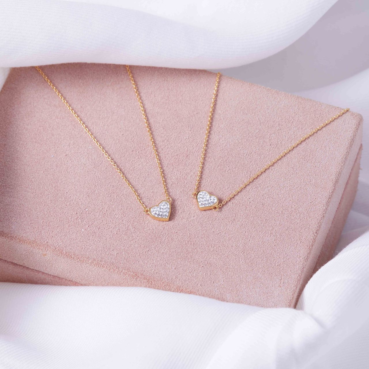Zilveren goldplated ketting met hanger hart met zirkonia voor dames