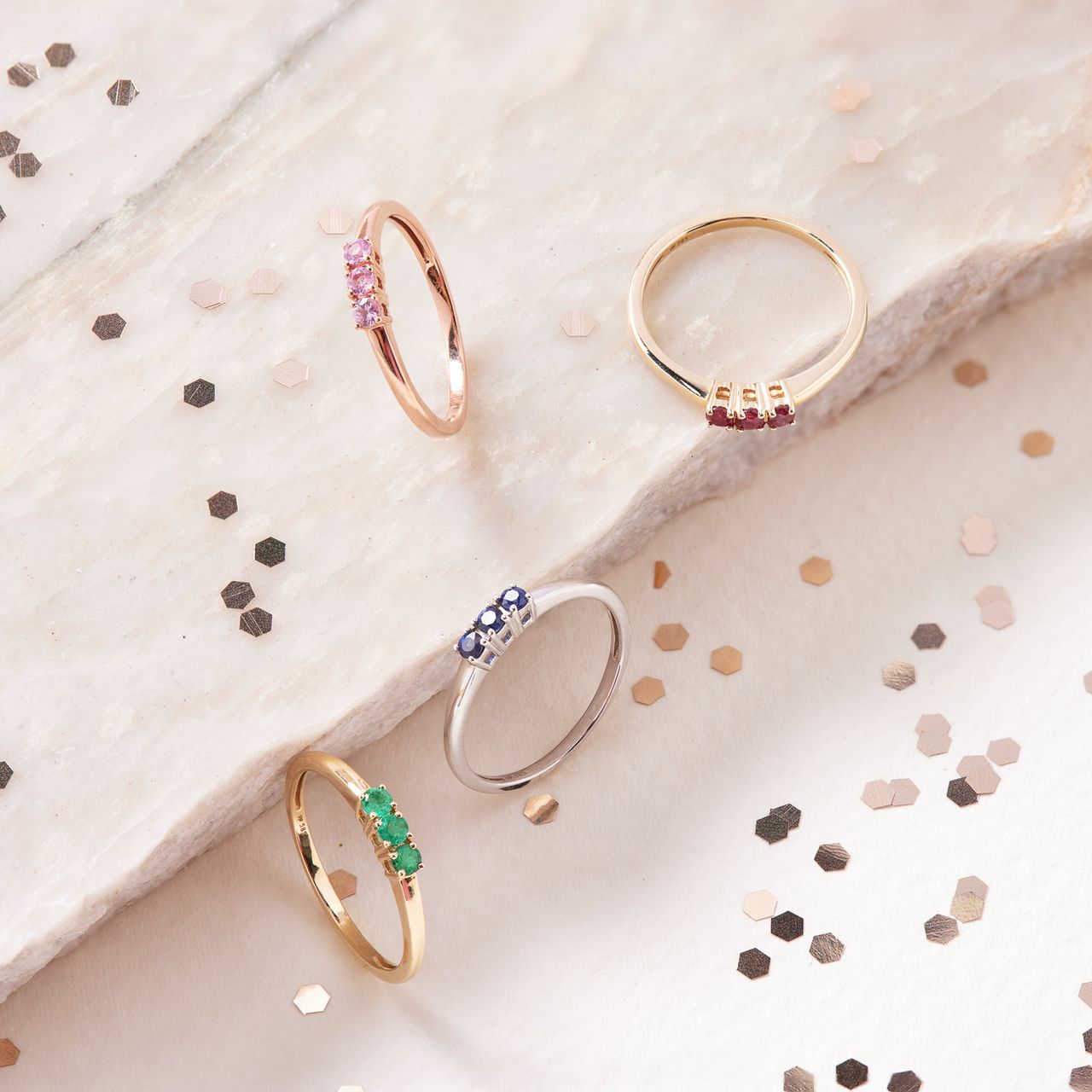 Ring, 585 Gelbgold, Smaragd