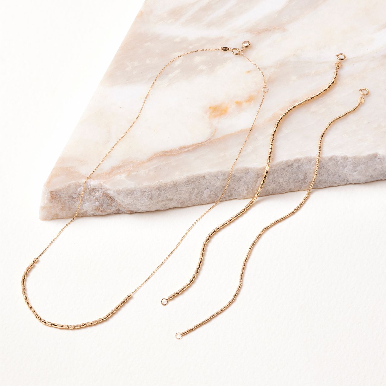 14 Karat Gelbgold Halskette mit Diamantschliff