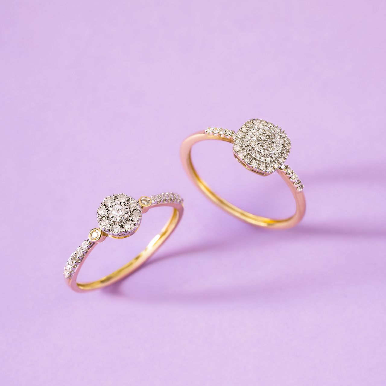 14 Karaat gouden ring diamant 0,10ct