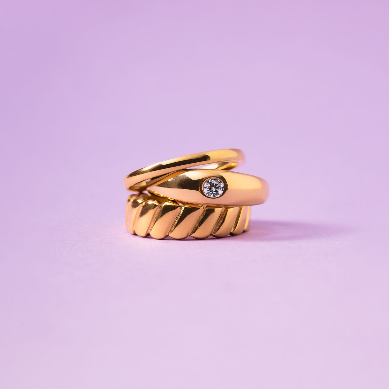 Stainless steel ring met zirkonia voor dames