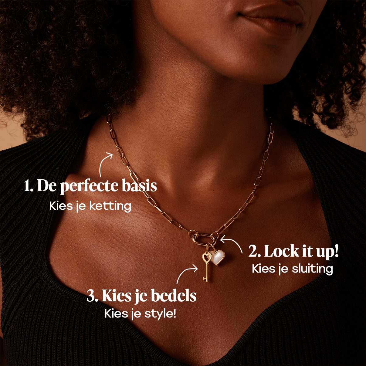 Stainless steel bedelketting gourmet voor dames