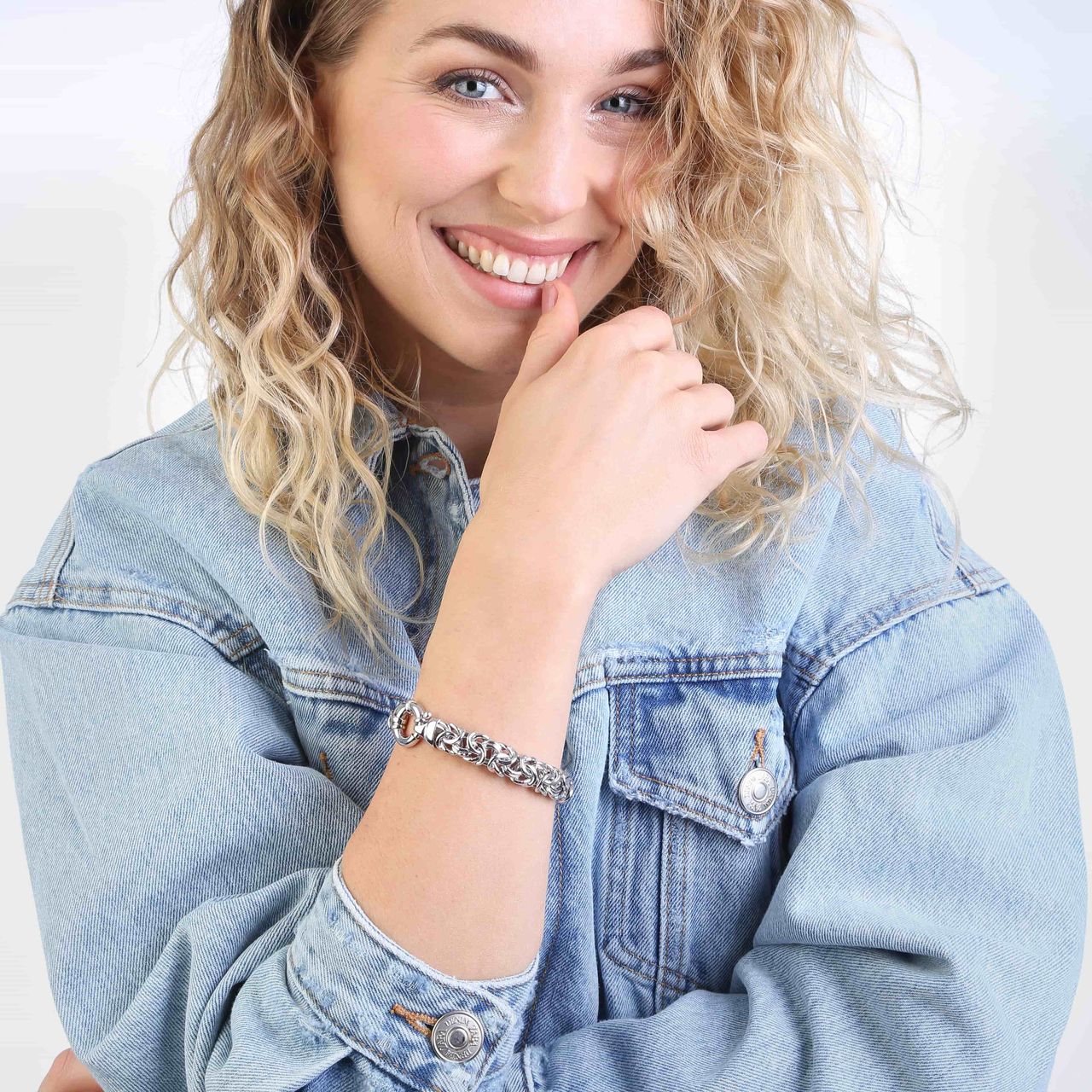 Gerecycled zilveren armband koningsschakel