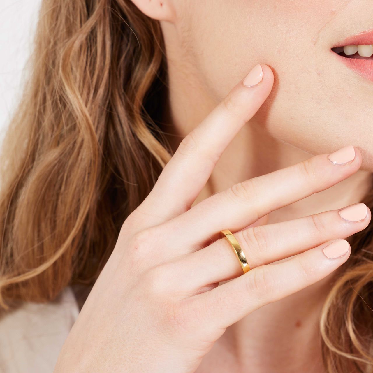Vergoldeter Ring flach schmal