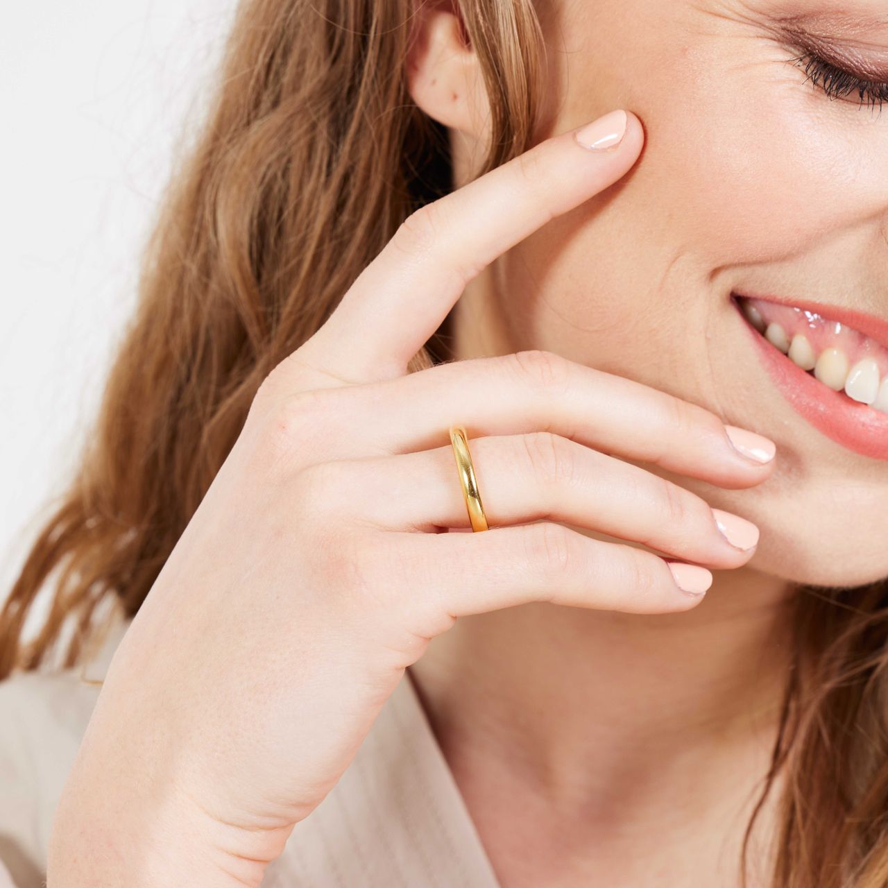 Stalen goldplated ring voor dames