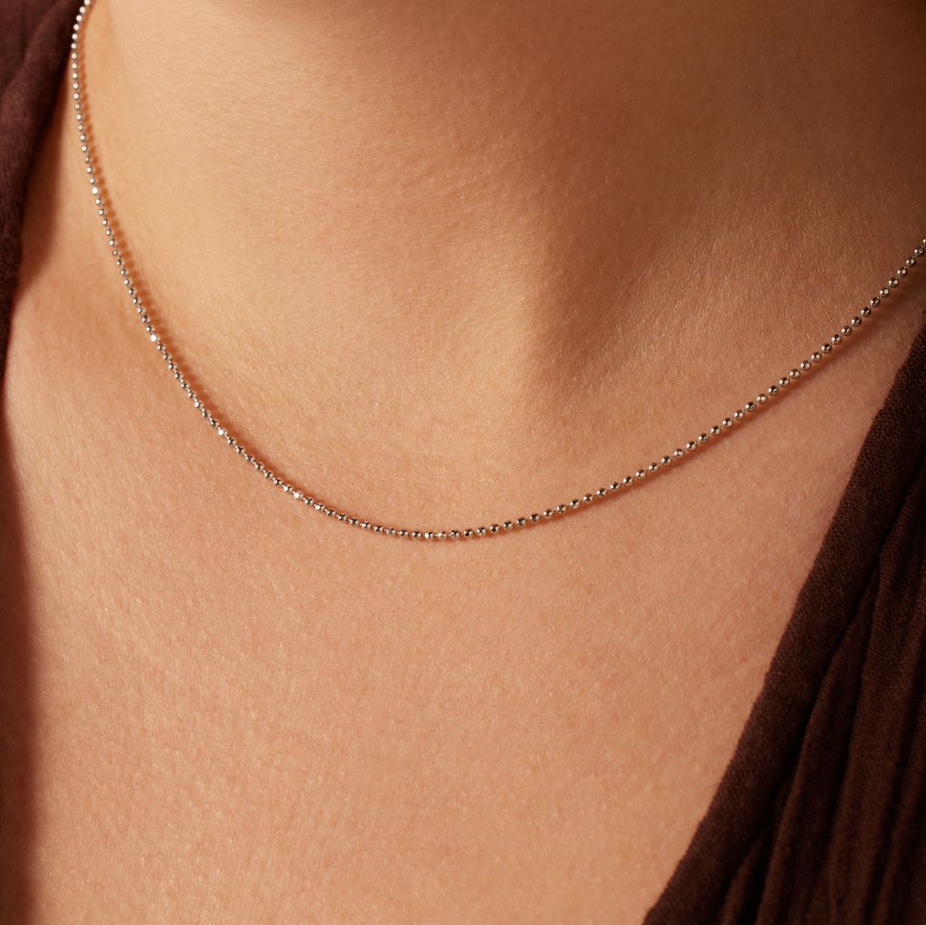 Gerecycled zilveren ketting bol voor dames