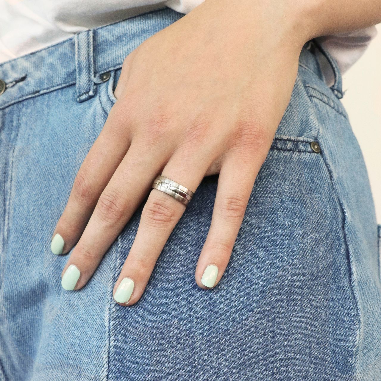 Gerecycleerd stainless steel vriendschapsring seville dames