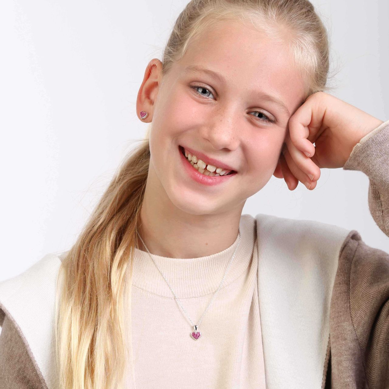 Silberohrringe für Kinder mit Kristall