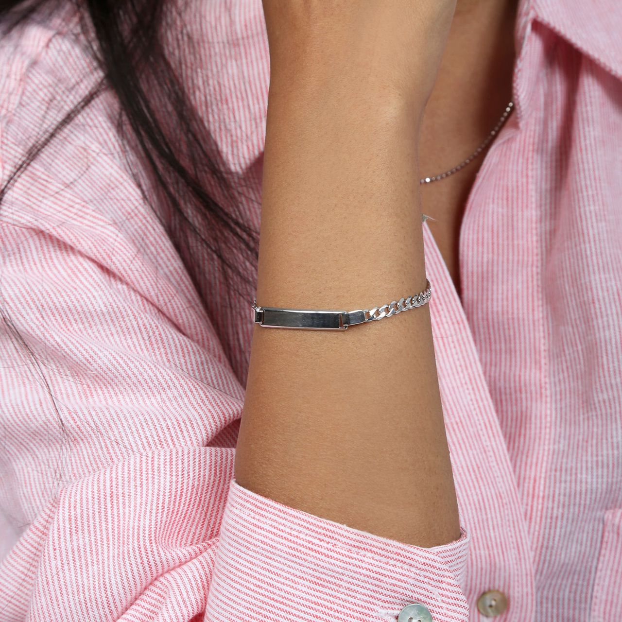 Plattenarmband, 925 Silber