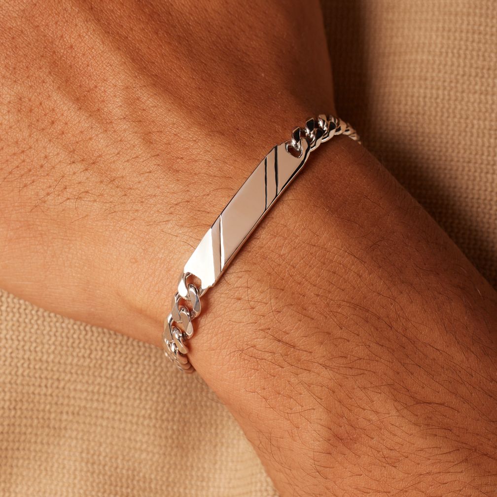 925 Silber Plattenarmband für Herren