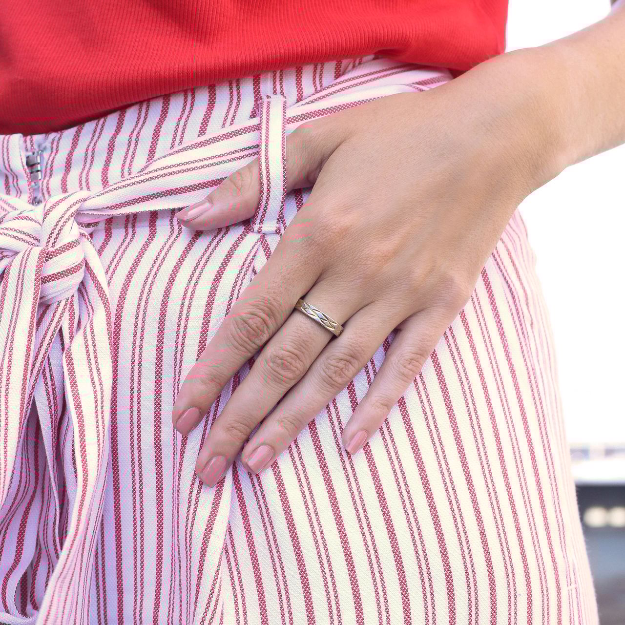 Stalen goldplated vriendschapsring Capri met zirkonia voor dames