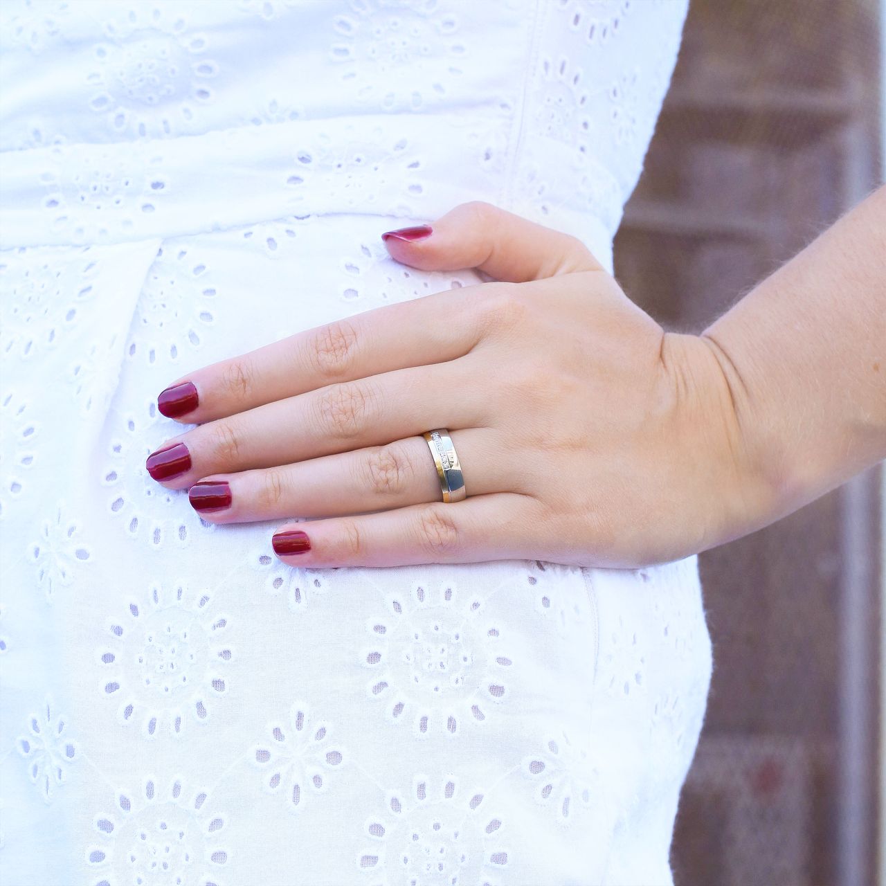 Stalen goldplated vriendschapsring Maui met zirkonia voor dames