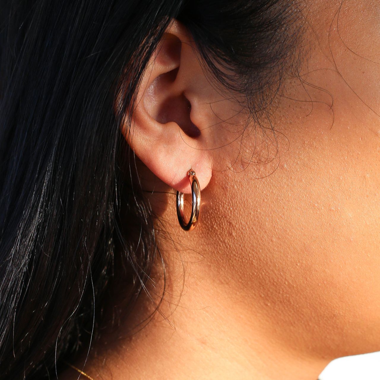 Gerecycleerd stalen oorbellen roseplated