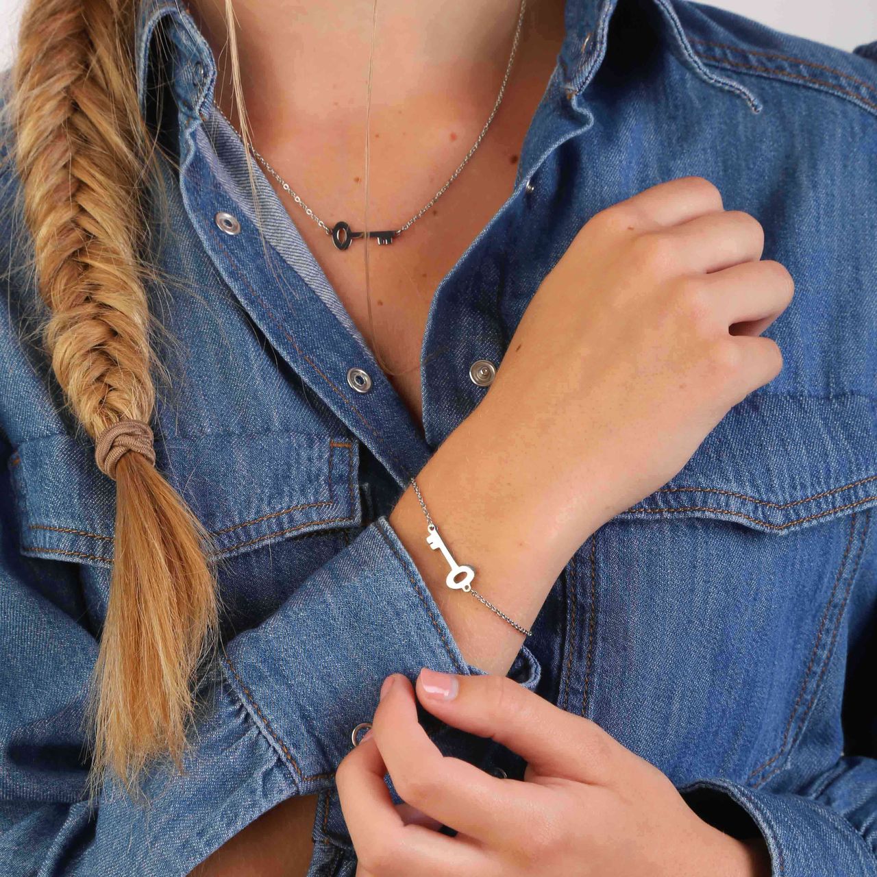 Stainless steel armband sleutel