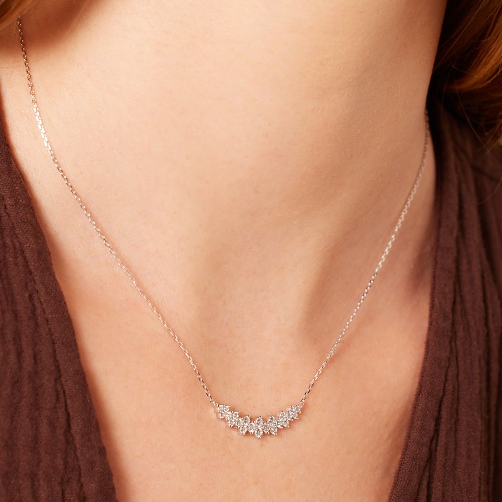 Zilveren ketting met zirkonia