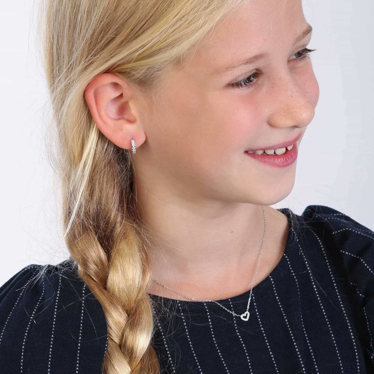 Zilveren kinderketting zirkonia