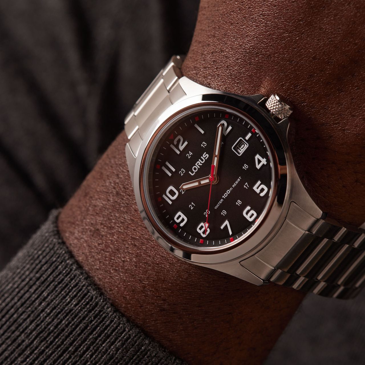 Lorus Herren Uhr Silber Stahl Analog RXH01IX5