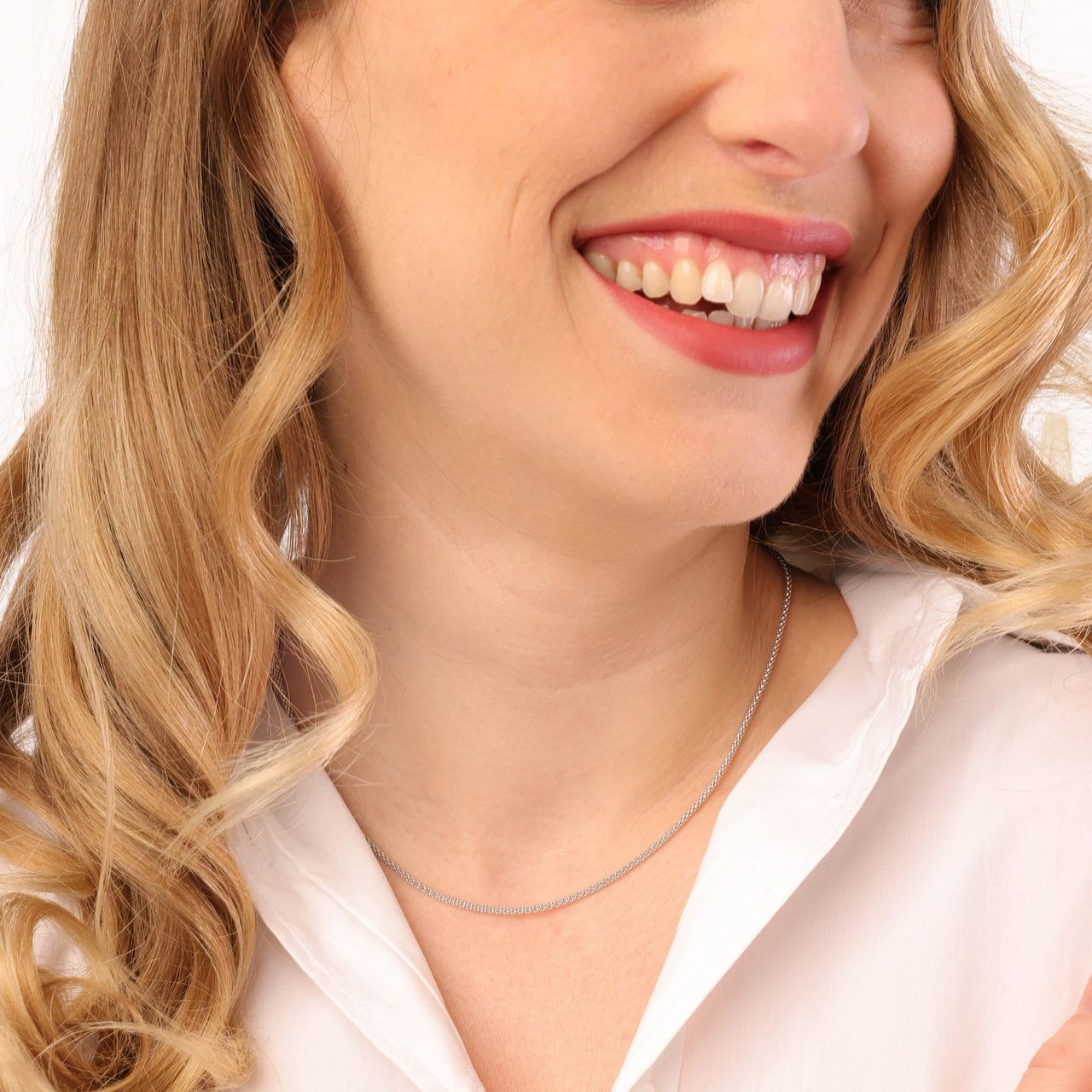 Silberne Kette Popcorn