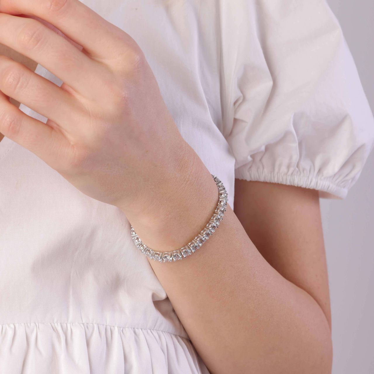 Armband, 925 Silber, mit Zirkonia
