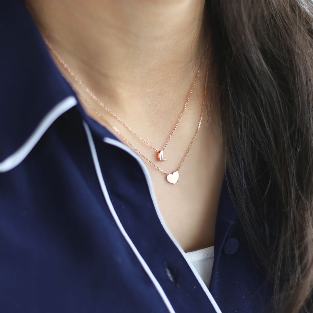 Zilveren ketting Initials