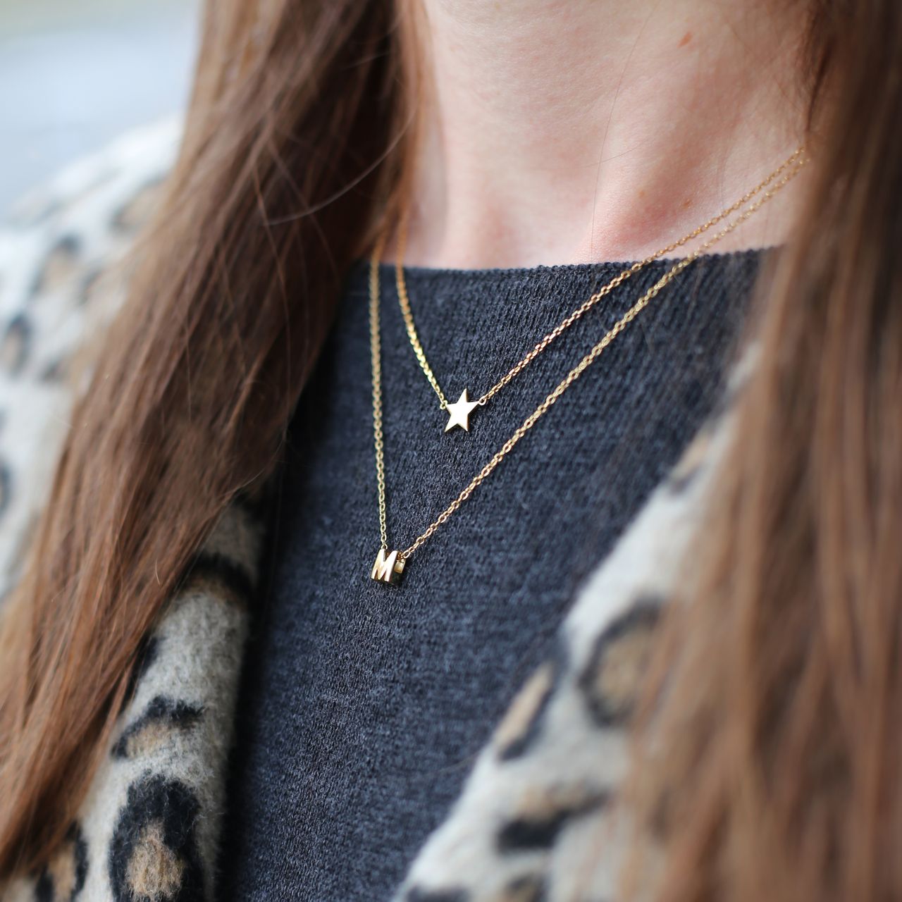 Zilveren ketting Initials
