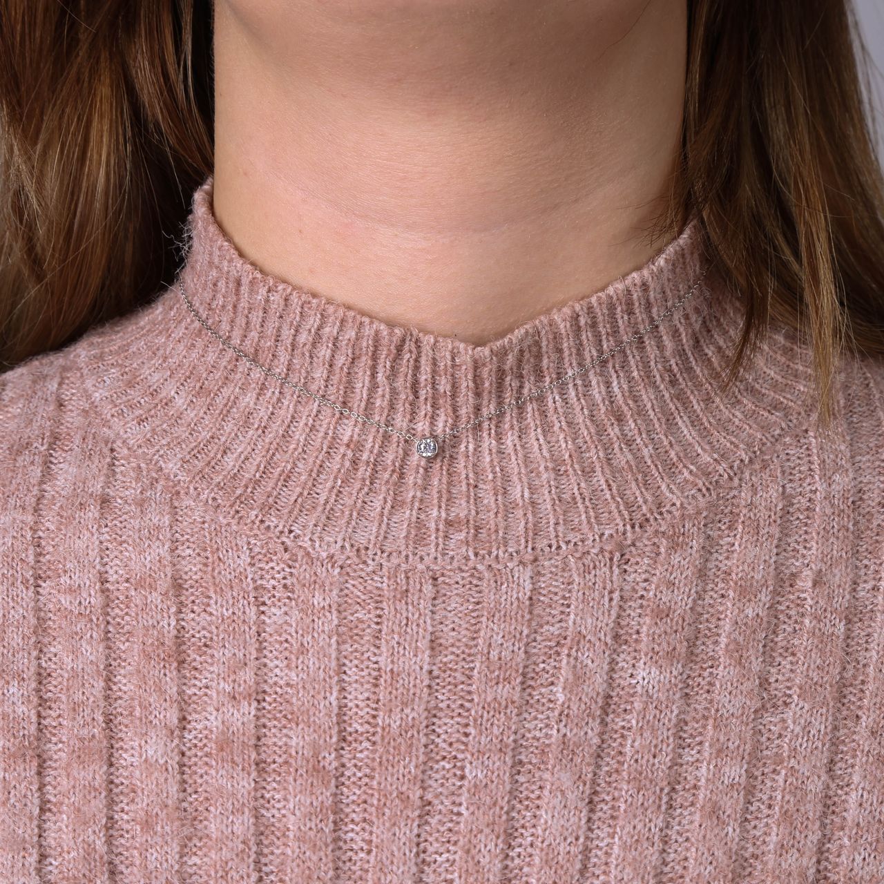 Zilveren hanger rond met zirkonia
