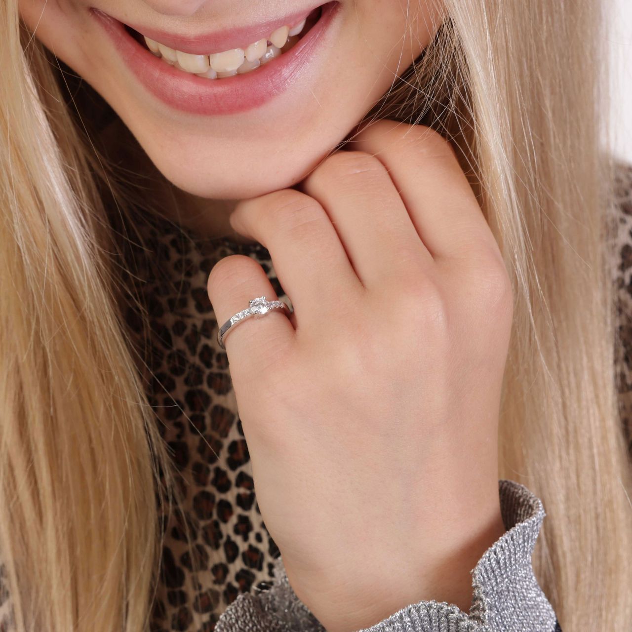 Kinderring aus 925 Silber mit Zirkonia