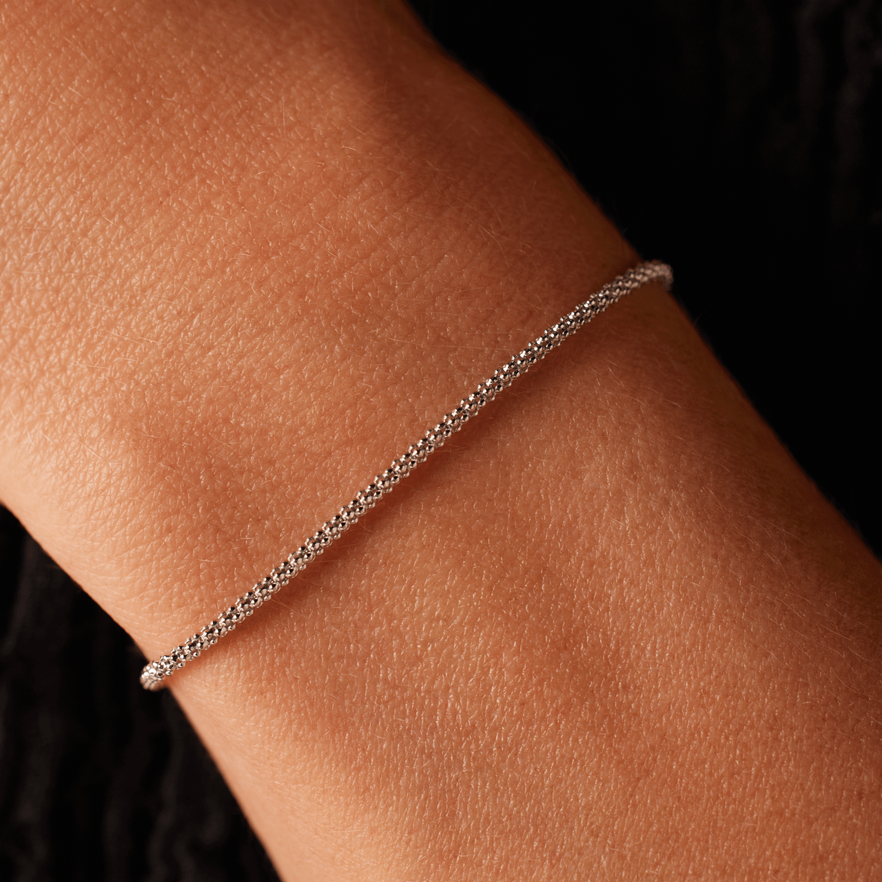 Gerecycled zilveren armband popcorn