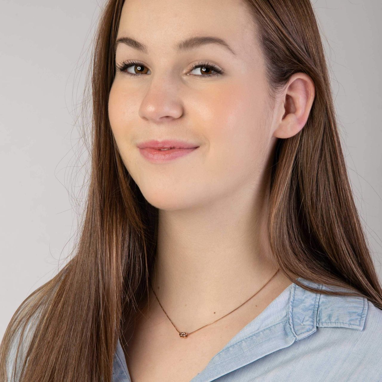 Zilveren roseplated hanger infinity zirkonia