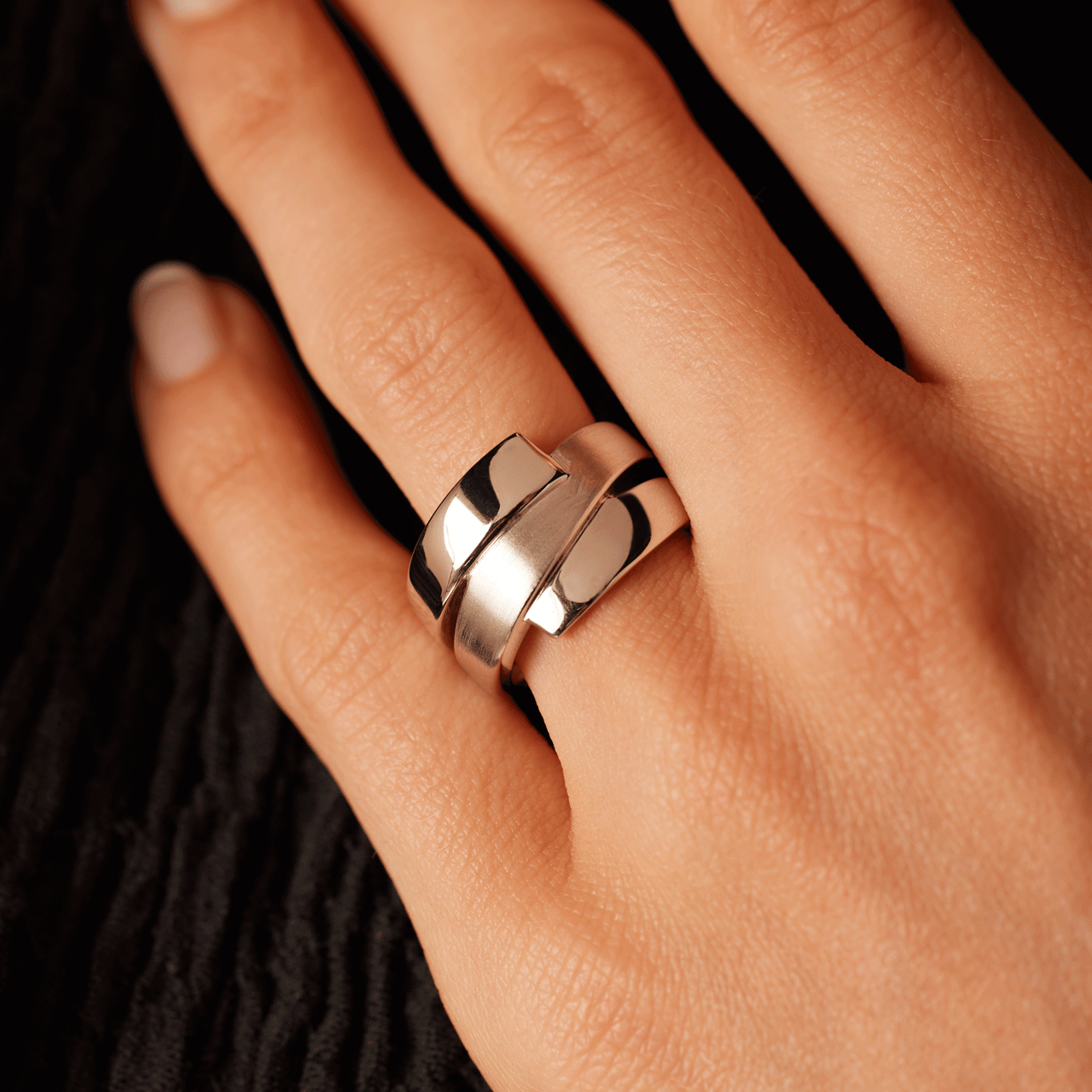 Ring in 925 Silber matt/glänzend verarbeitet