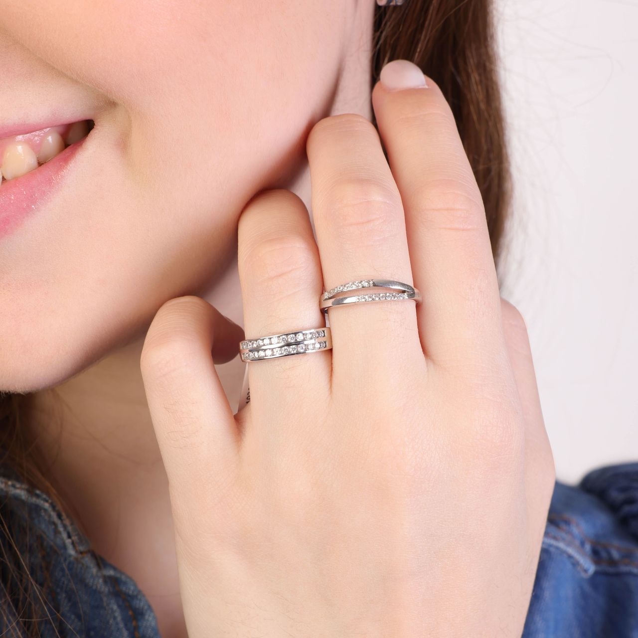 Zilveren ring met zirkonia