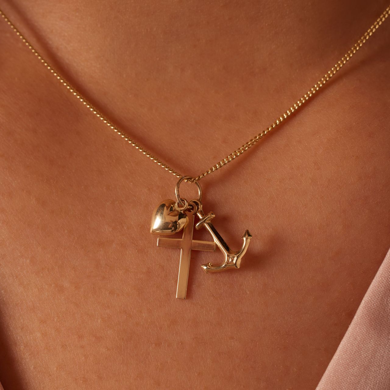 Anhänger, 585 Gelbgold, Glaube, Hoffnung, Liebe
