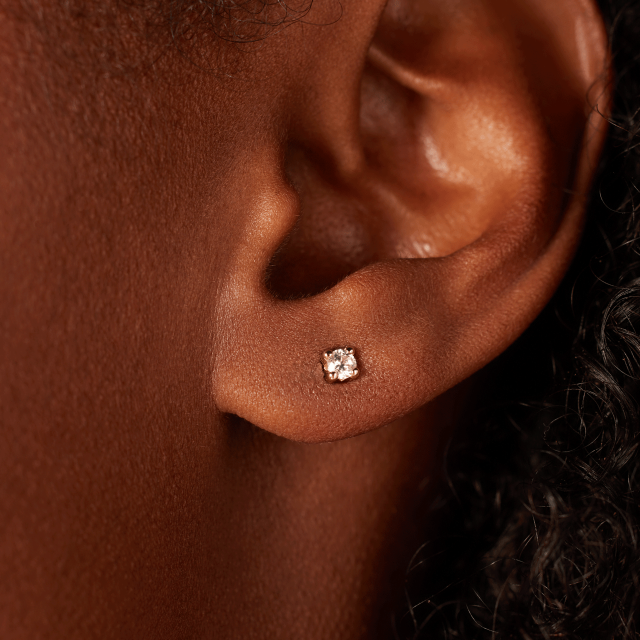Ohrringe, 585 Gelbgold, mit Zirkonia, 3 mm