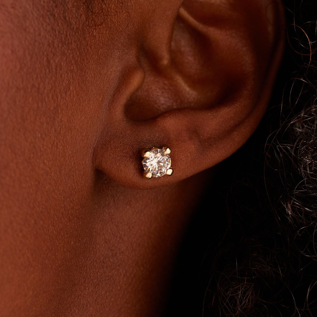 Ohrringe, 585 Gelbgold, mit Zirkonia, 6 mm