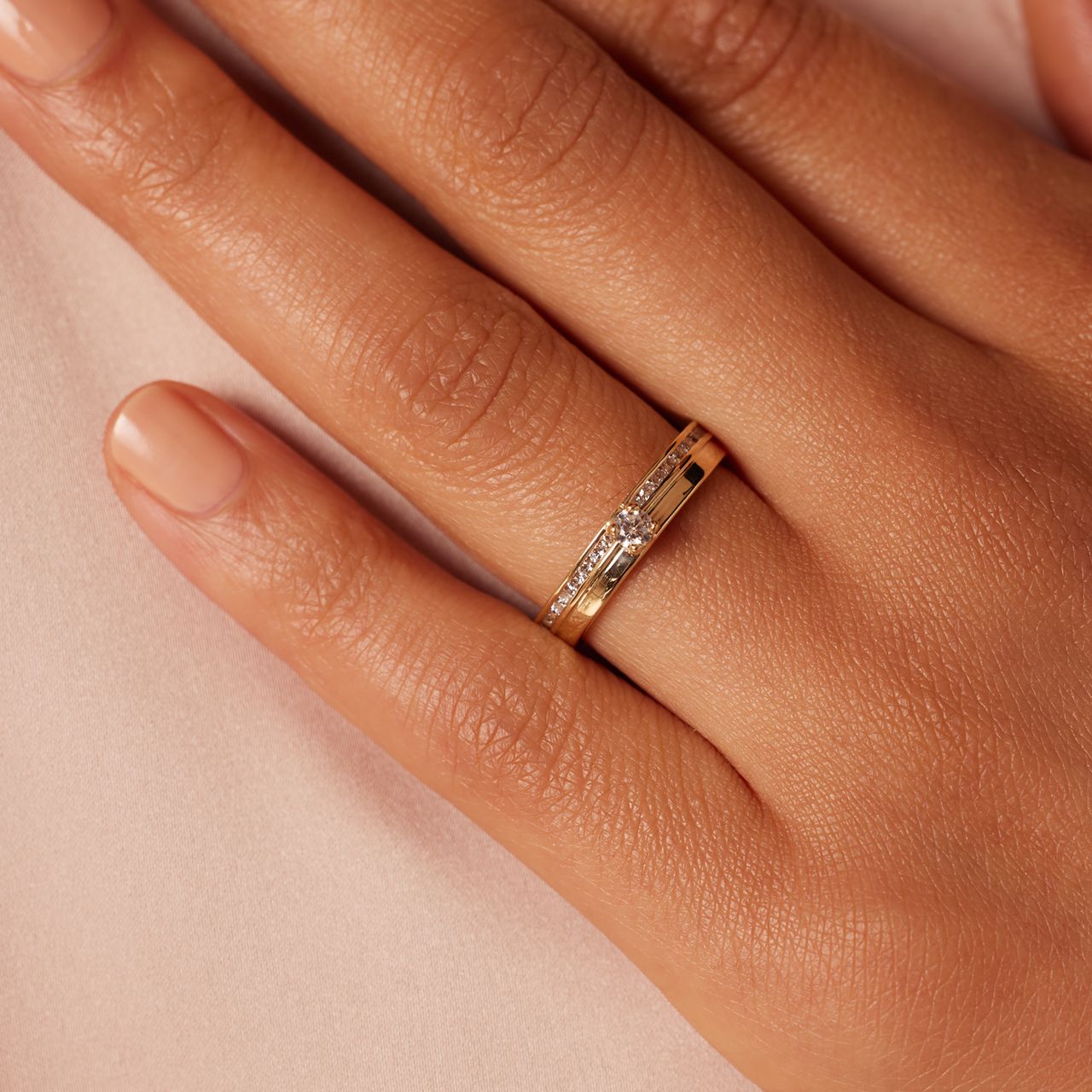 Ring, 585 Gelbgold, mit Zirkonia